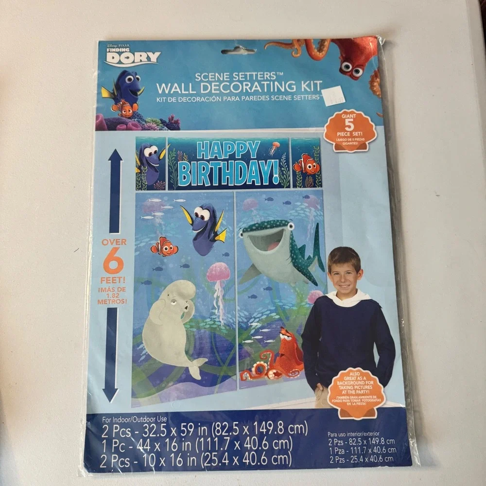 Disney Finding Dory Birthday Party Decoration Kit Banner & Scene Setter Blue NEW